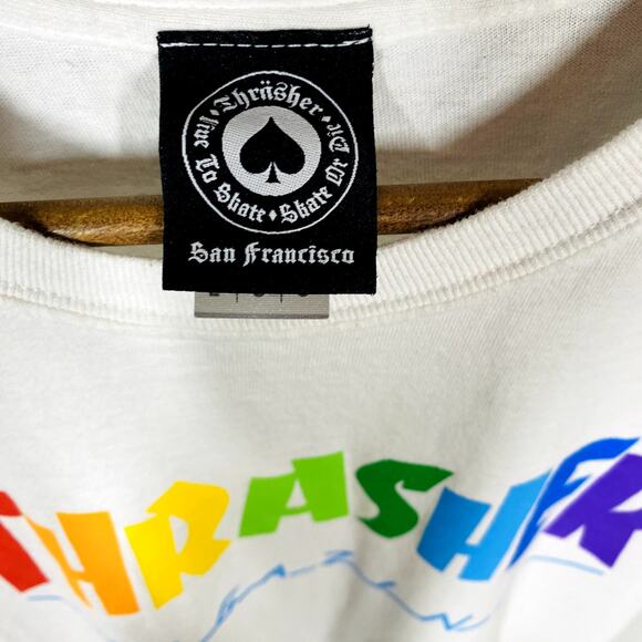 Thrasher Magazine Rainbow Tee Short Sleeve White Shirt - L - Picture 4 of 4